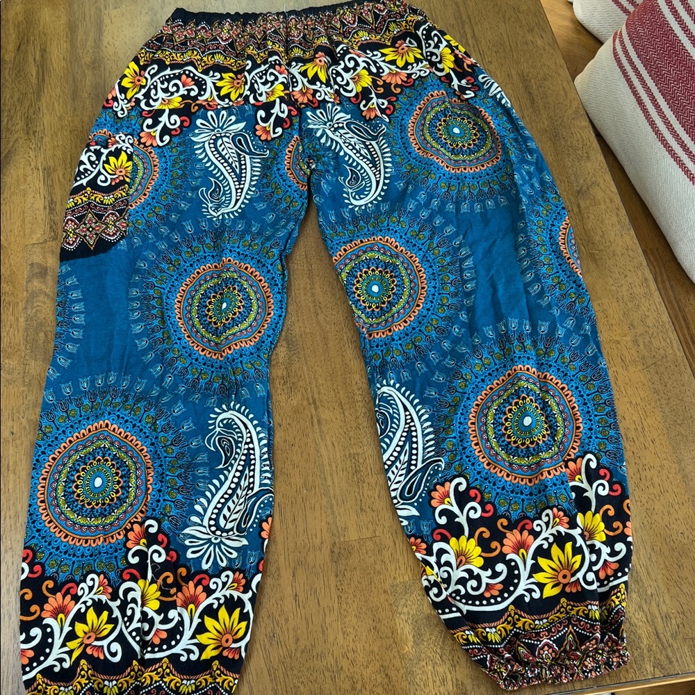 EARTHBOUND Blue Paisley Print Pants